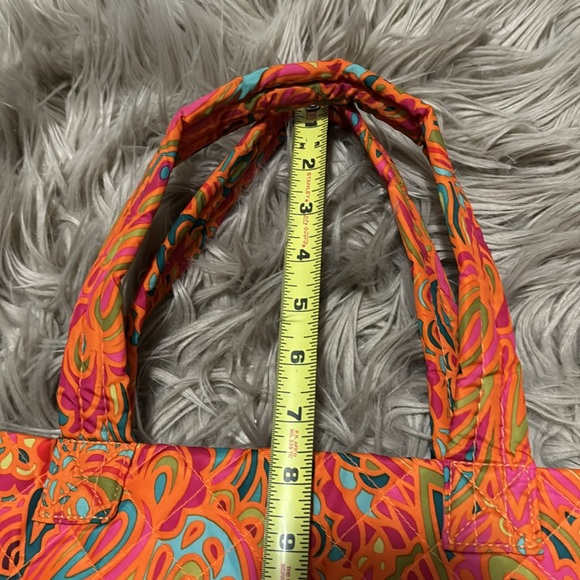 Like New Quilted Zip Top Tote-Vibrant Paisley Print-Shoulder Straps - Picture 13 of 16